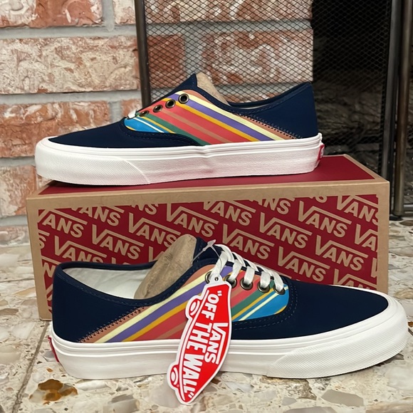 Vans Authentic Sf Retro Stripes Dress Blue - Picture 2 of 11